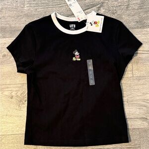 UNIQLO Black Mickey Mouse Short Sleeve Tee
